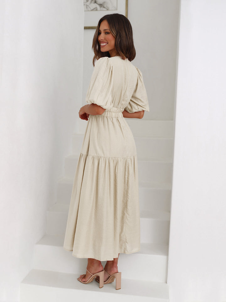 Lyra | Silk Puff Sleeve Dress