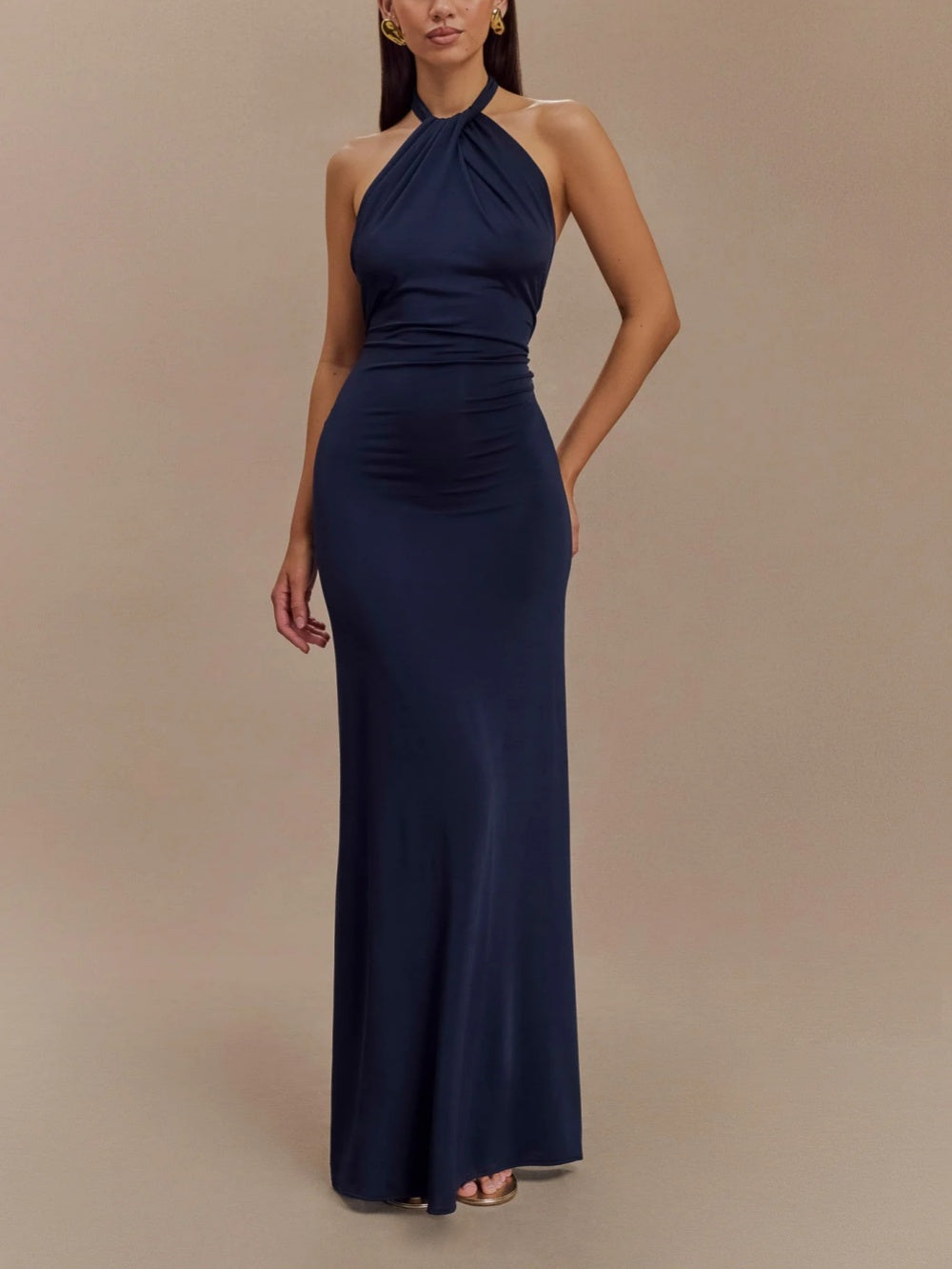 Eva | Glamour Halter Maxi Dress
