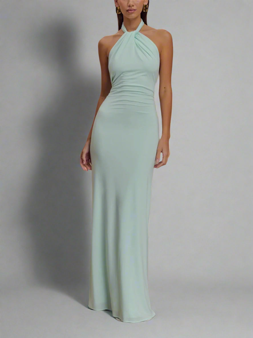 Eva | Glamour Halter Maxi Dress