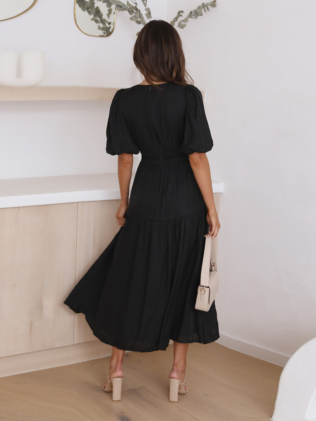 Lyra | Silk Puff Sleeve Dress