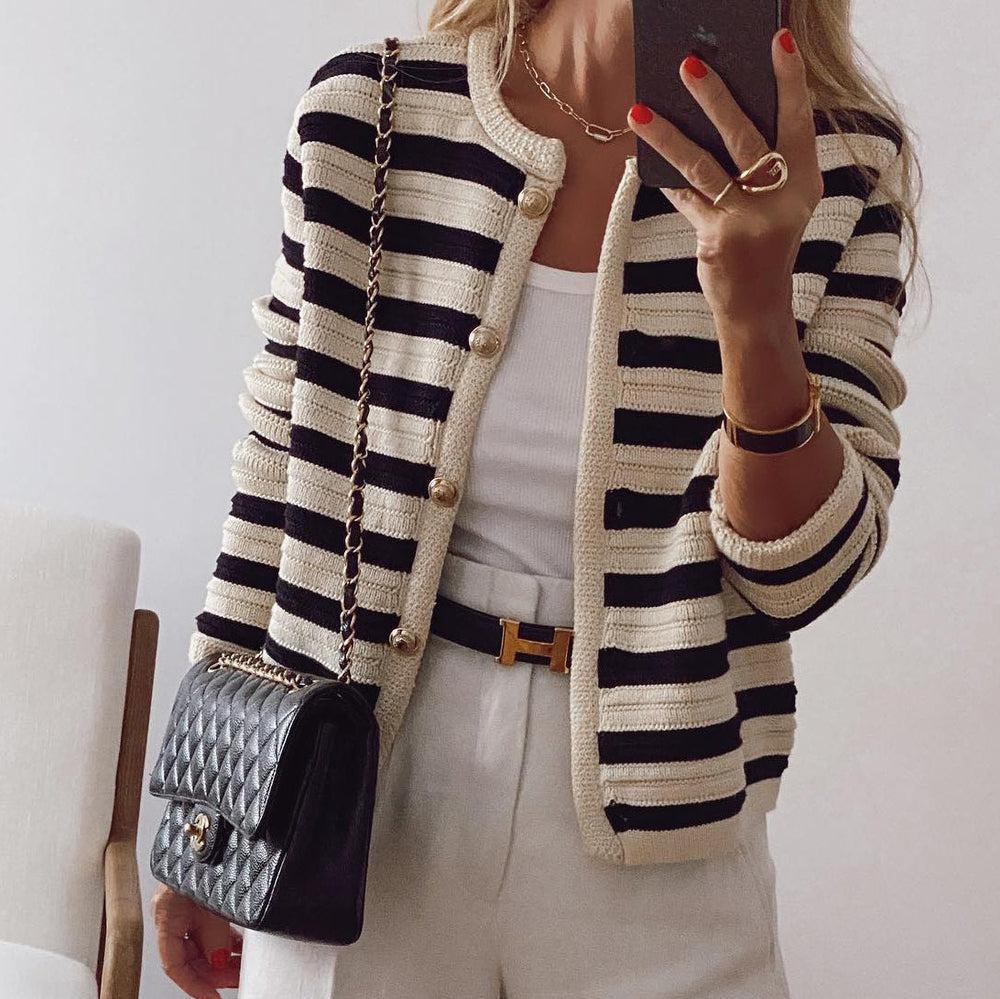 Aurora | Striped Wool Cardigan