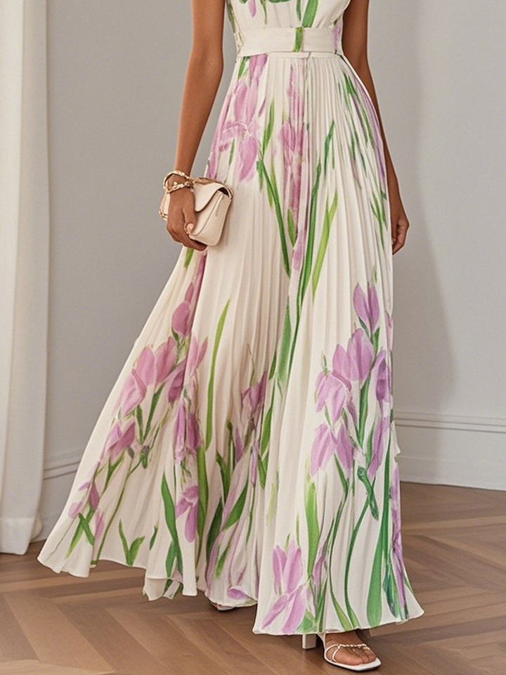 Pauline | Pleated Chiffon Dress