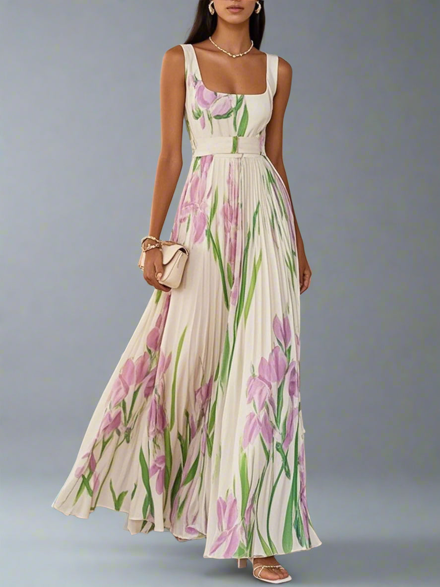 Pauline | Pleated Chiffon Dress