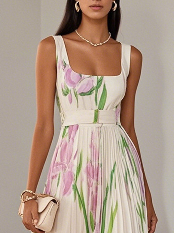 Pauline | Pleated Chiffon Dress